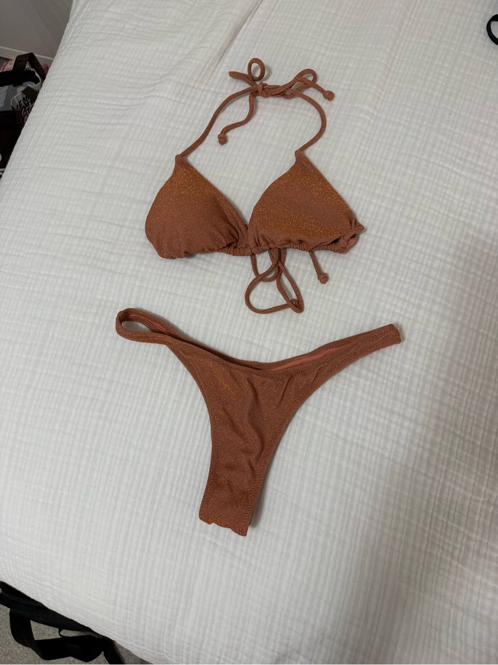 White Fox Boutique Copper-Tone Bikini Set